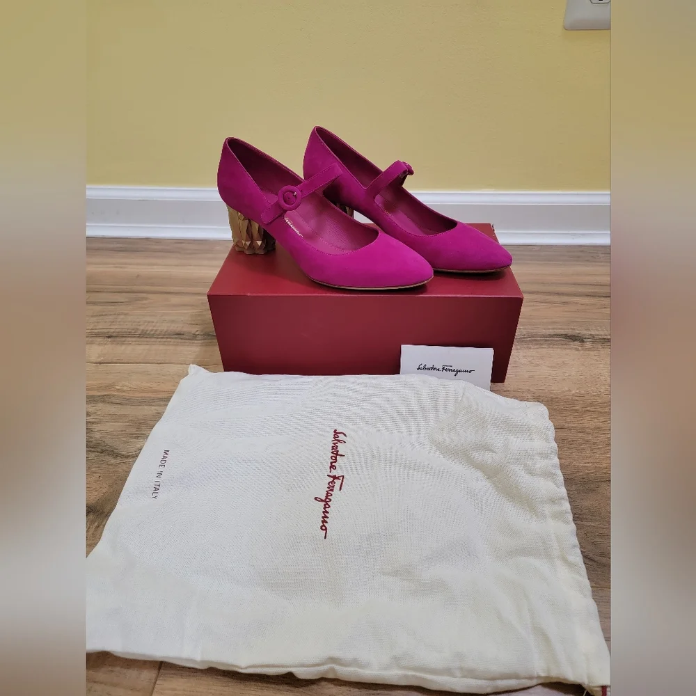 Salvatore Ferragamo Ortensia Mary Jane Pump, Pink, size US 7.5C - Picture 2 of 9